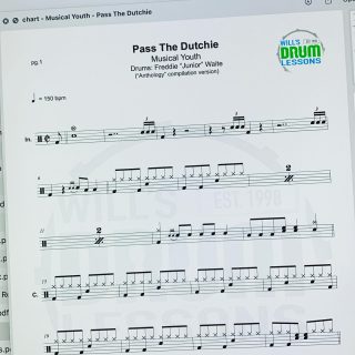 “Pass The Dutchie” by Musical Youth is now on my site. This transcription was another student request. It’s really popular at the moment as it’s featured in the latest season of Netflix’s “Stranger Things”. A good fun song to play!

#musicalyouth #passthedutchie #freedrumscore #drumsheets #transcription #drumlessons #strangerthings #drums